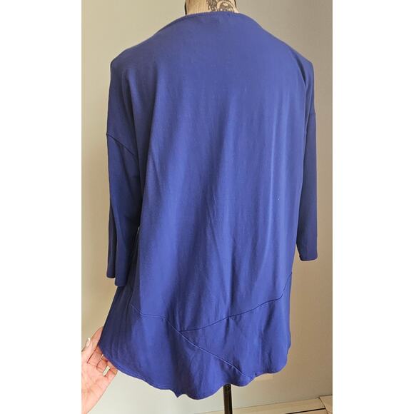Eileen Fisher Stretch Jersey Asymmetrical-Hem Tunic Blouse 92% Viscose Sz XS - Picture 4 of 11